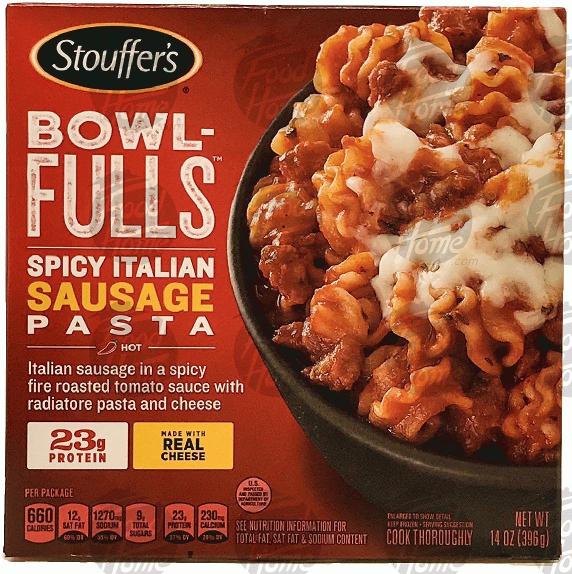 Stouffer's Bowl Fulls spicy italian sausage pasta, frozen entree Full-Size Picture